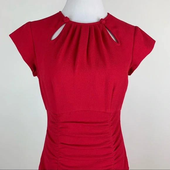 Nanette Lepore Pink Ruched Dress Sz 8 - Picture 2 of 13